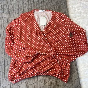 Amelia James Long Sleeve Polkadot Top